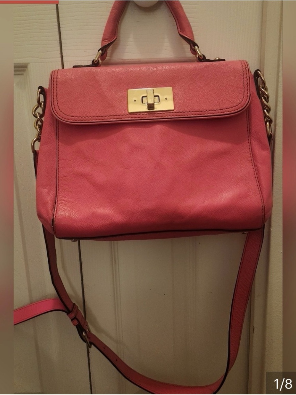 kate spade Pink Leather Top-Handle Satchel with Gold Hardware